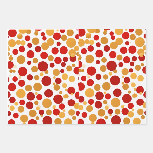  Red Polka-Dot Wrapping Paper Set (Front)