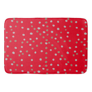 Red Polka Dots Bath Mat