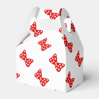 Red Polka Dots Bows on White Background Favor Box