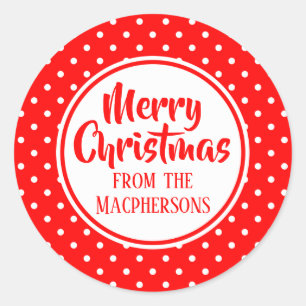 Red Polka Dots Christmas Stickers