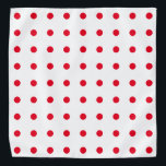 Red Polka Dots Geometric Pattern White Custom Bandana<br><div class="desc">Designed with red patterns in solid white background. You may change to any background colour as you wish.</div>