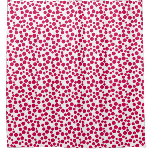 red polka dots on a white background