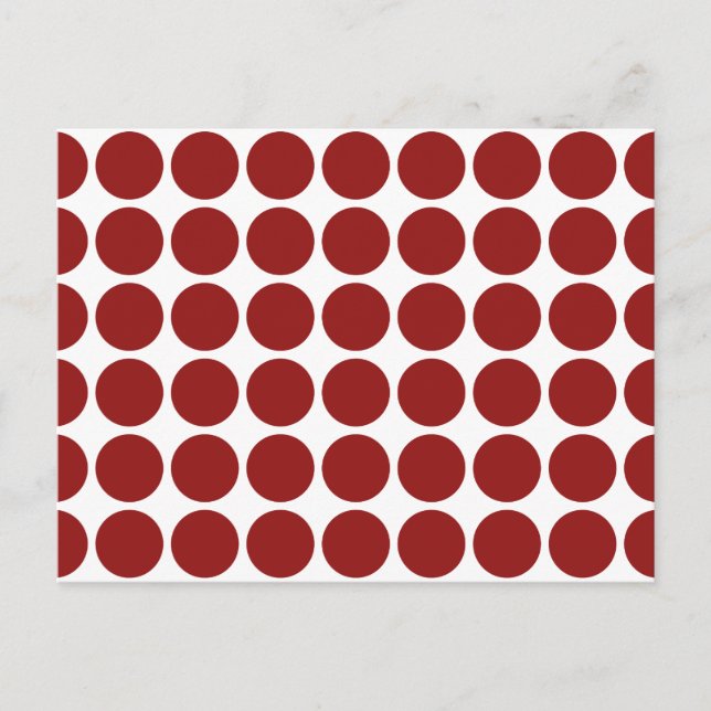 Red Polka Dots on White Postcard (Front)