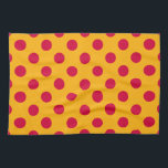 Red polka dots on yellow kitchen towel<br><div class="desc">Red polka dots on yellow</div>