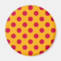 Red polka dots on yellow