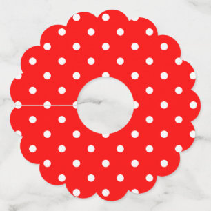 Red Polka Dots Paper Wine Glass Tags