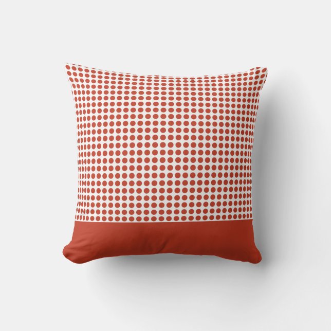Red Polka Dots Pattern Throw Pillow (Front)