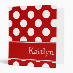 Red Polka Dots Personalized Binder