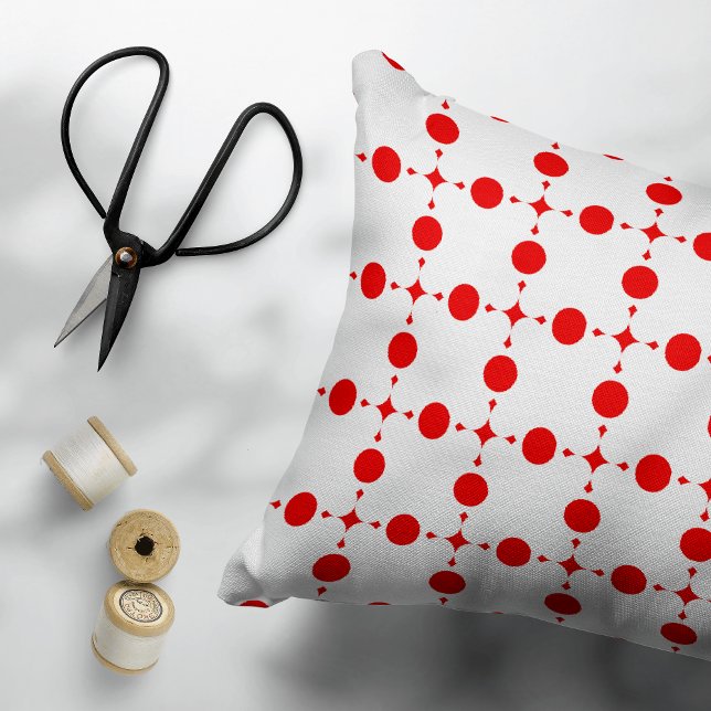 Red Polka Dots, Polka Dot Pattern, Dots, Dotted Accent Pillow (Creator Uploaded)