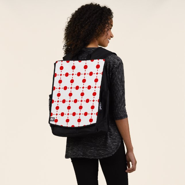Red Polka Dots, Polka Dot Pattern, Dots, Dotted Backpack (Worn)