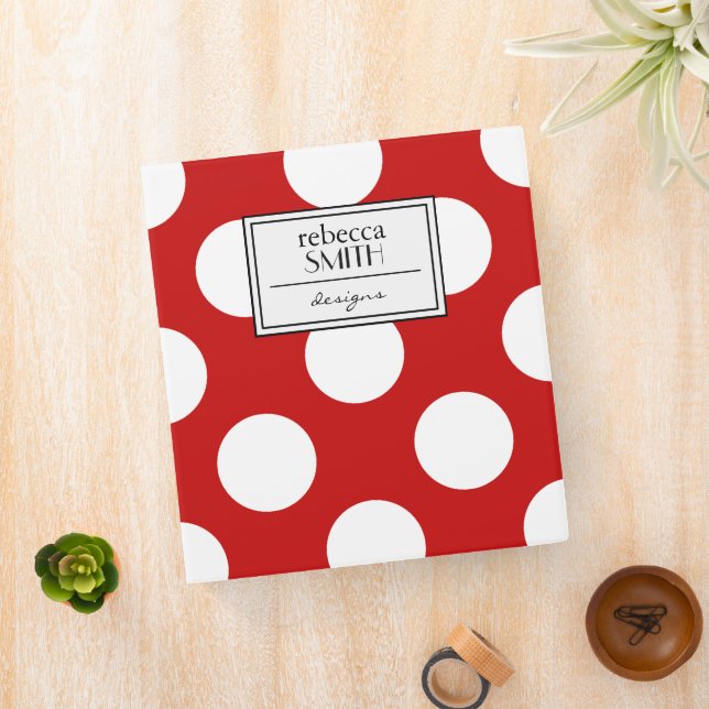 Red Polka Dots, Polka Dot Pattern, Dots, Dotted Binder (In Situ)