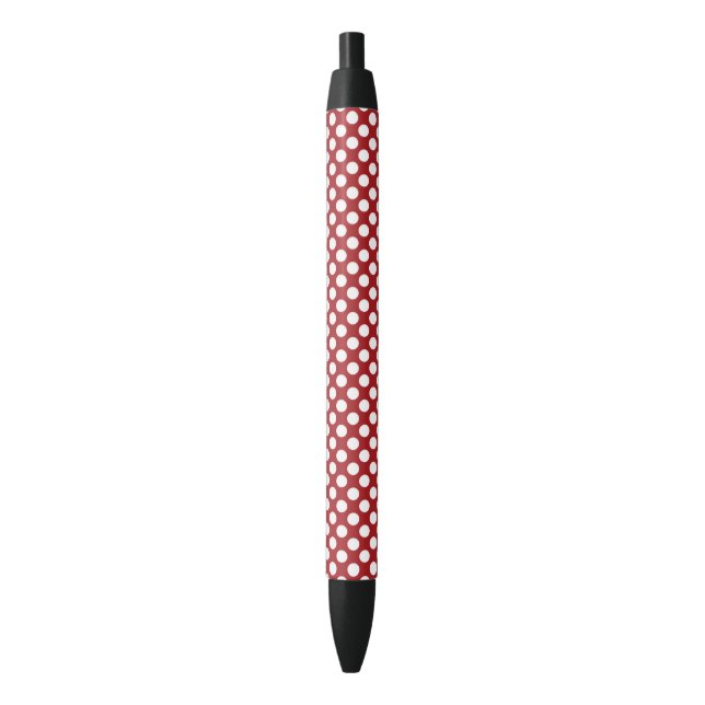Red Polka Dots, Polka Dot Pattern, Dots, Dotted Black Ink Pen (Front Vertical)
