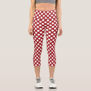 Red Polka Dots, Polka Dot Pattern, Dots, Dotted Capri Leggings