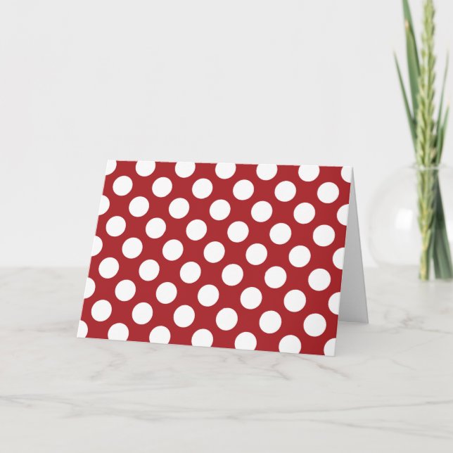 Red Polka Dots, Polka Dot Pattern, Dots, Dotted Card (Front)