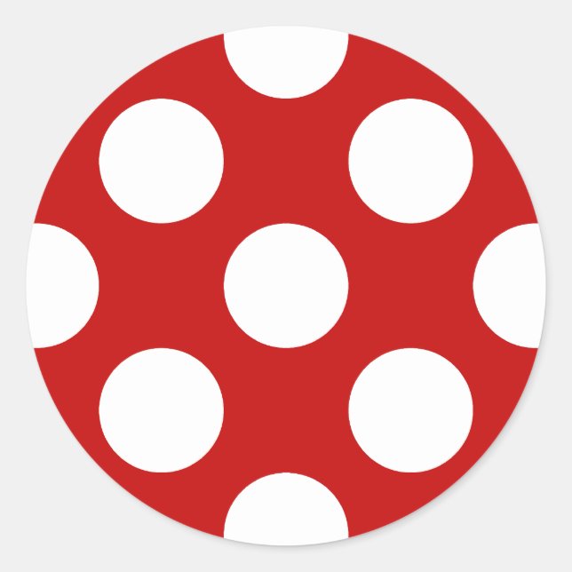Red Polka Dots, Polka Dot Pattern, Dots, Dotted Classic Round Sticker (Front)