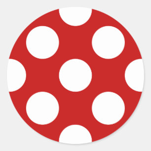 Red Polka Dots, Polka Dot Pattern, Dots, Dotted Classic Round Sticker