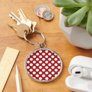 Red Polka Dots, Polka Dot Pattern, Dots, Dotted Keychain