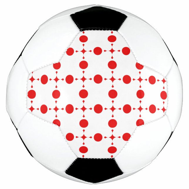 Red Polka Dots, Polka Dot Pattern, Dots, Dotted Soccer Ball (Front)