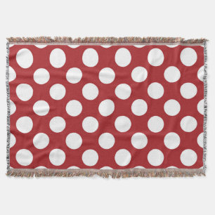 Red Polka Dots, Polka Dot Pattern, Dots, Dotted Throw Blanket
