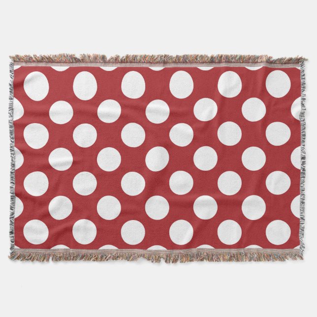 Red Polka Dots, Polka Dot Pattern, Dots, Dotted Throw Blanket (Front)