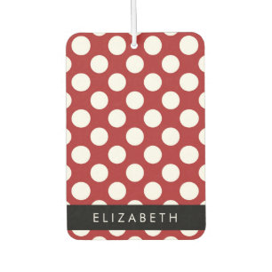 Red Polka Dots, Polka Dot Pattern, Your Name Air Freshener