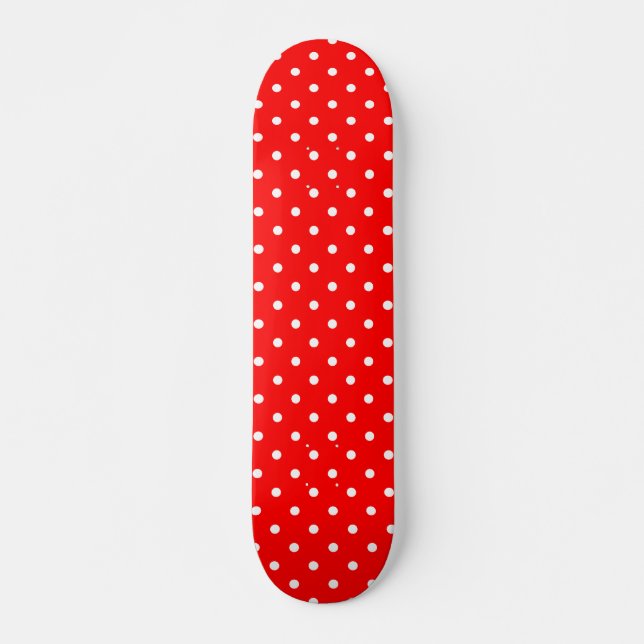 Red Polka Dots Skateboard Deck (Front)
