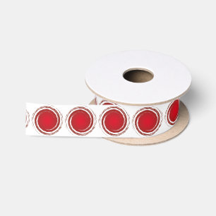 Red Polka Dots Swirling Circles Satin Ribbon