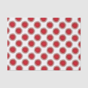 Red Polka Dots Swirling Circles Tissue Paper
