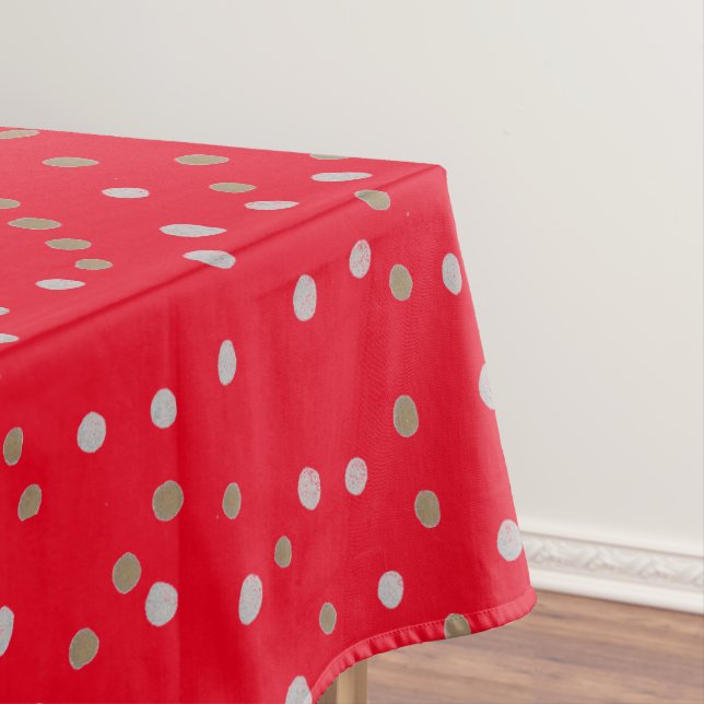 Red Polka Dots  Tablecloth (In Situ)