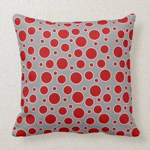 Red Polka Dots Throw Pillow
