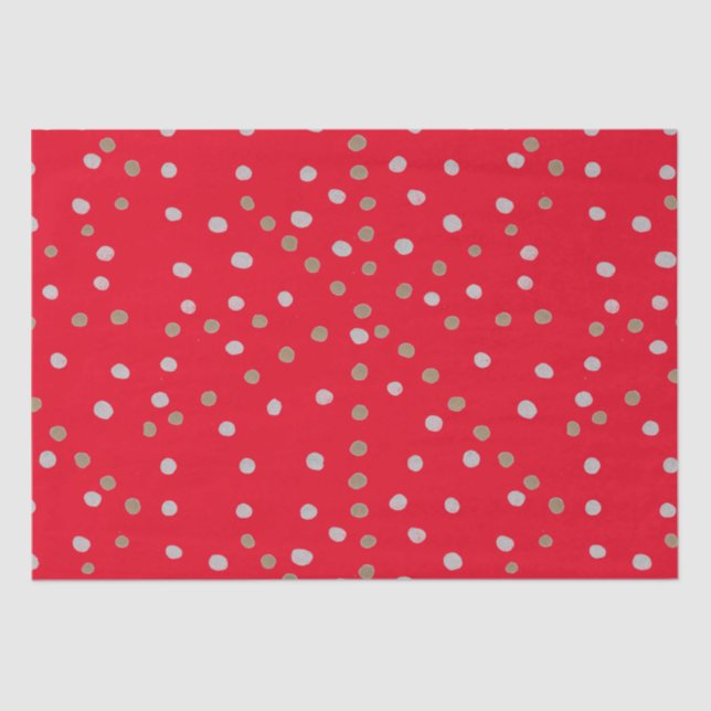 Red Polka Dots  Tissue Paper (Front)