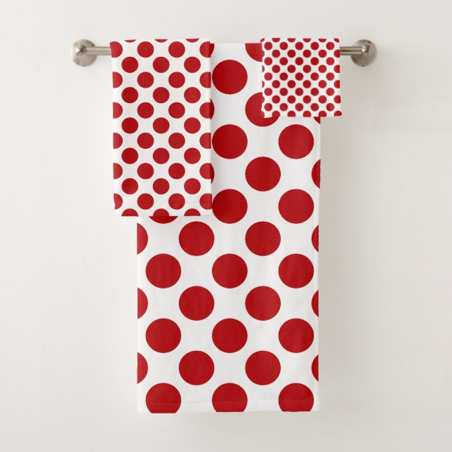 Red Polka Dots - Towel Set (Insitu)
