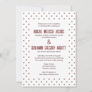 Red Polka Dots with 2 Sets Bride's Parents Invitation
