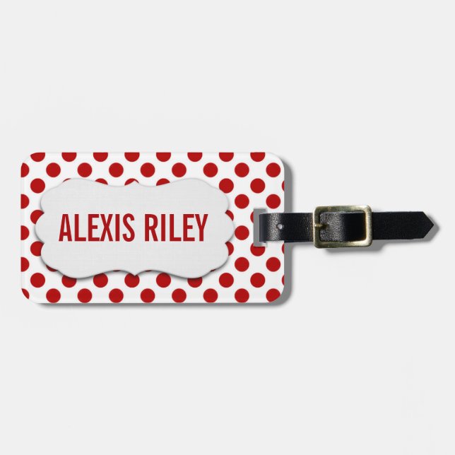 red polka dots with beveled tag (Front Horizontal)