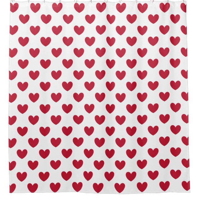 Red polka hearts on white (Front)