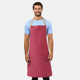 Red + Polka White Dots Apron