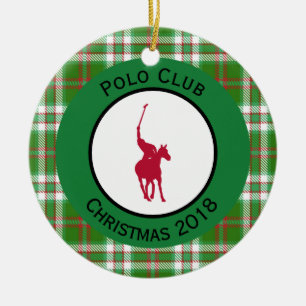 Red Polo Horse Ceramic Ornament