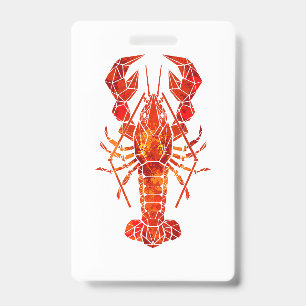 Red polygonal lobster badge
