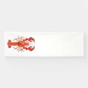 Red polygonal lobster banner