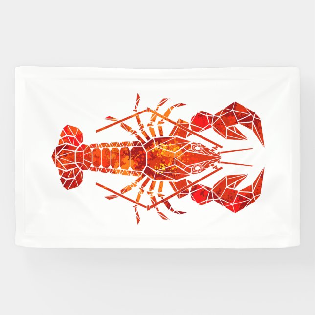 Red polygonal lobster banner (Horizontal)