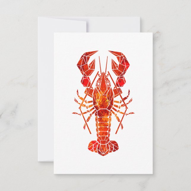 Red polygonal lobster card (Front)
