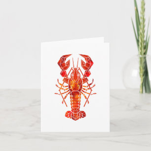 Red polygonal lobster card