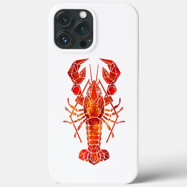 Red polygonal lobster Case-Mate iPhone case (Back)