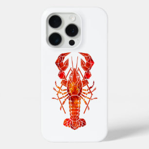 Red polygonal lobster iPhone 15 pro case