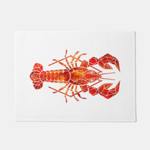 Red polygonal lobster doormat