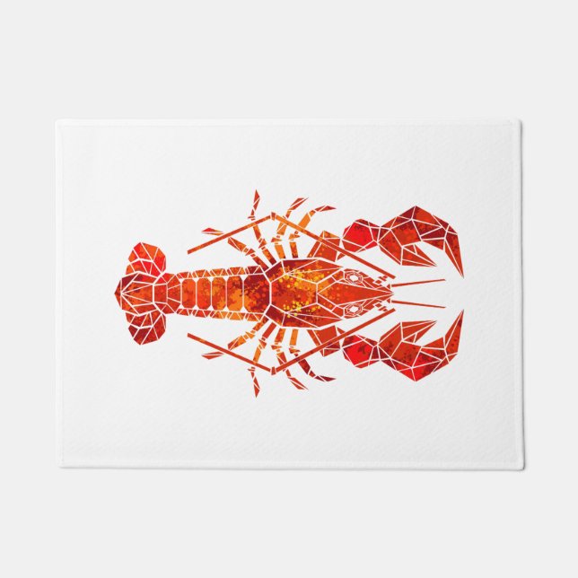 Red polygonal lobster doormat (Front)