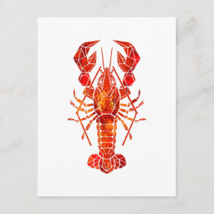 Red polygonal lobster enclosure card
