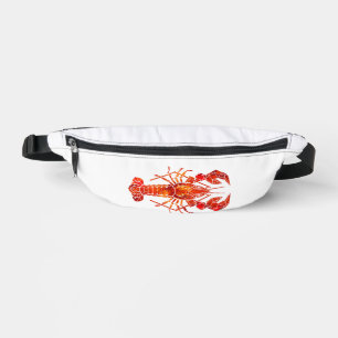 Red polygonal lobster fanny pack