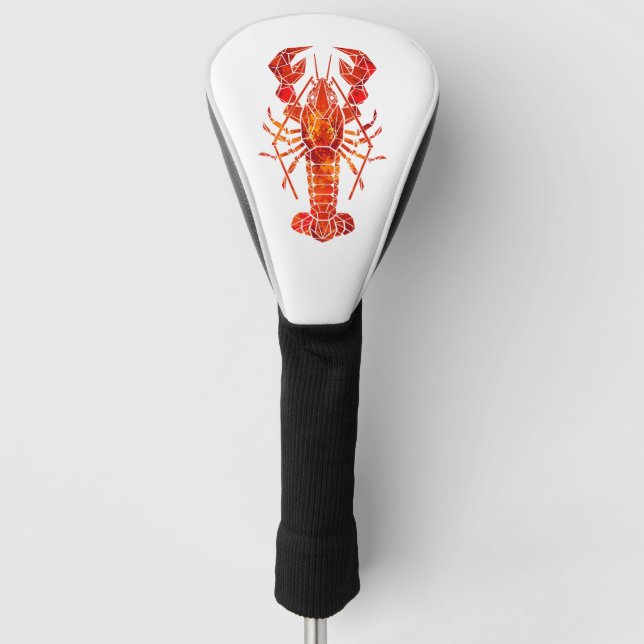 Red polygonal lobster golf head cover (Front)
