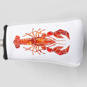 Red polygonal lobster golf head cover